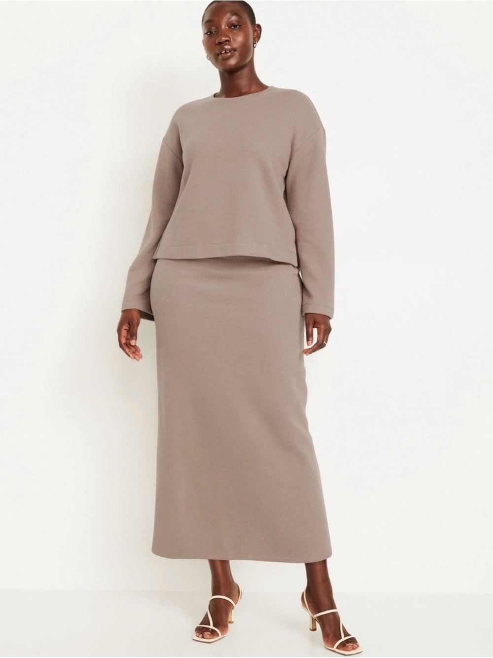 Old Navy Cozy Maxi Column Skirt – XXL | Taupe NWT